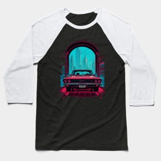 Retrowave Car Neon Colors Baseball T-Shirt